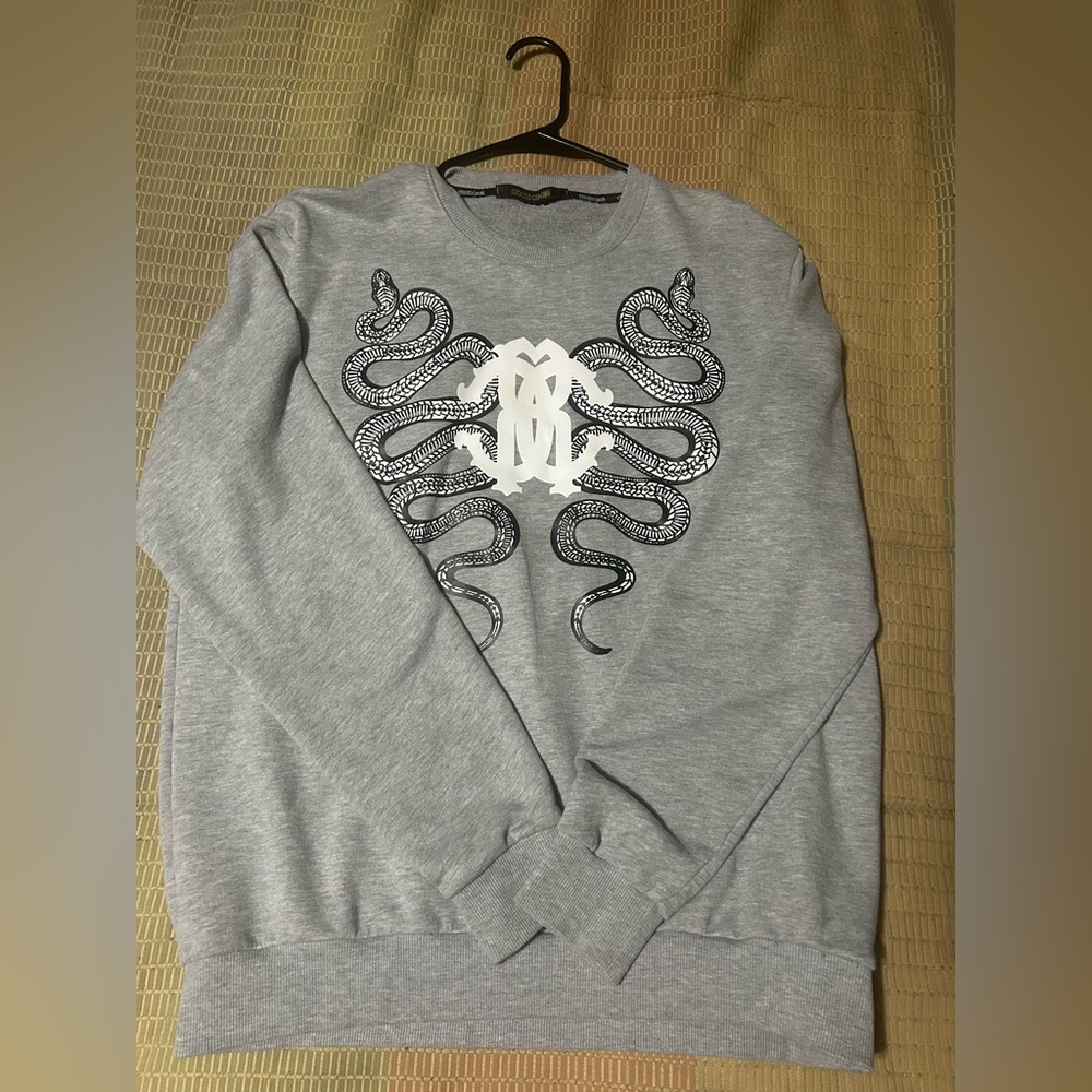 Roberto Cavalli Light Gray Knitwear XL